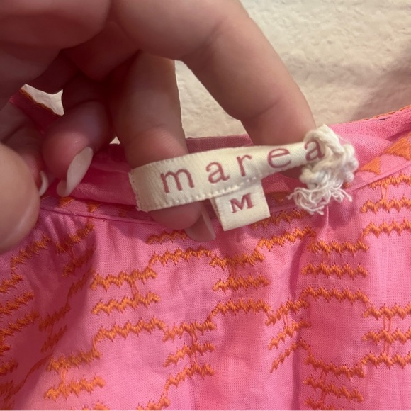 Marea by Liz Joy Nosara Caftan Size medium pink  orange embroidery maxi dress - Picture 10 of 16